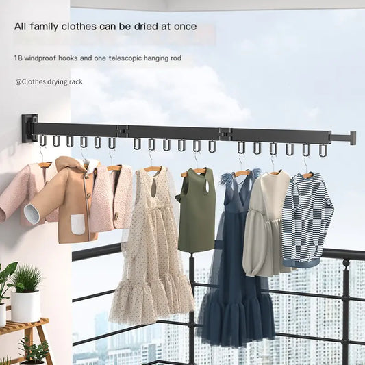Retractable Wall Drying Rack for Small Spaces (One Piece)